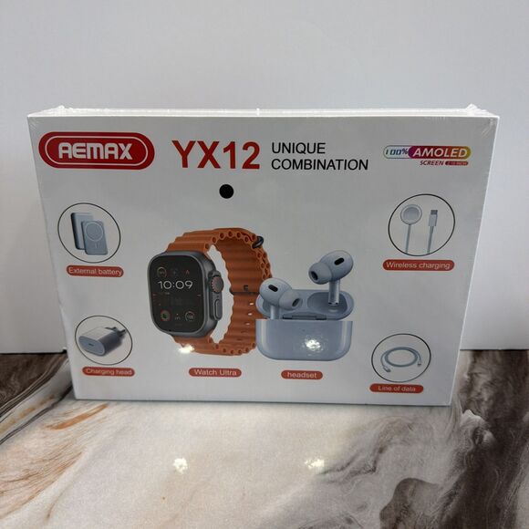 Aemax Other - Aemax YX12 Smart Watch Bundle 7-in-1 Combo Set with Earbuds & Power Bank - NEW